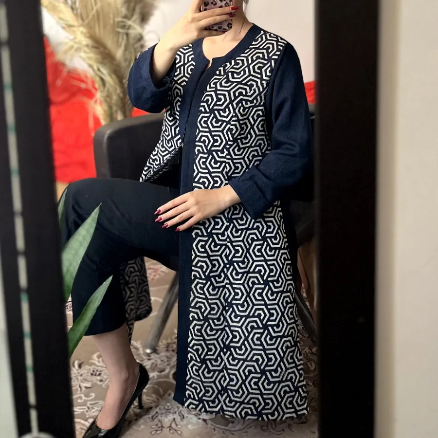 مانتو بلند سورمه ای