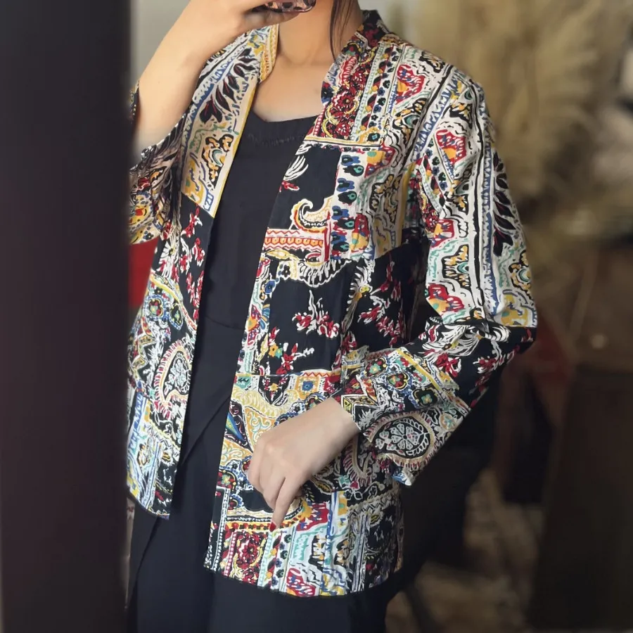 کت طرح دار رنگی