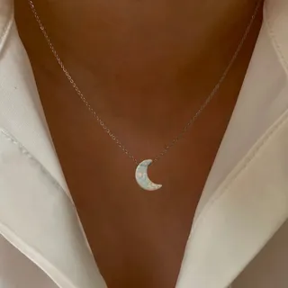 گردنبند ماه اوپال سنگی