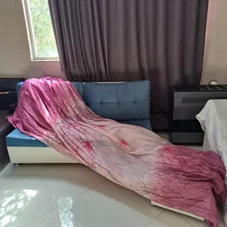 پرده حریر صورتی-بنفش