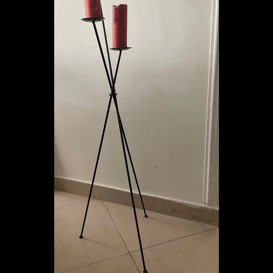 جاشمعی ایستاده فلزی مشکی