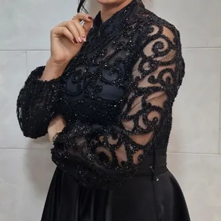 لباس مجلسی دانتل و ساتن