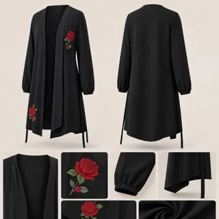 رویه لباس گلدوزی مشکی