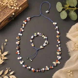 دستبندو گردنبند سنگ طبیعی