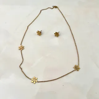 نیم ست استیل طلایی