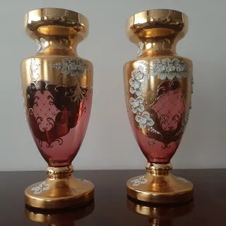 گلدان گل برجسته چک یک جفت