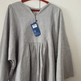 شومیز چهارخانه طوسی