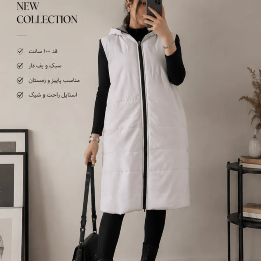 پافر سفید بلند کلاهدار
