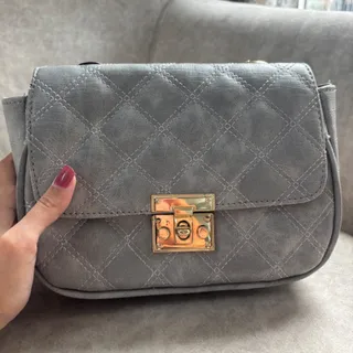 کیف چرم طوسی