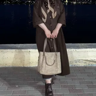مانتو بلند قهوه ای جذاب