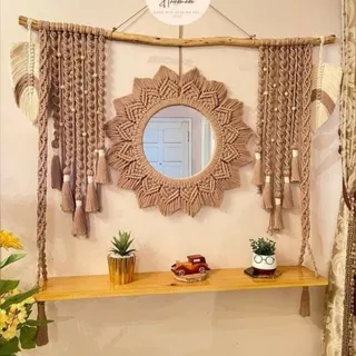 شلف و آینه ی مکرومه بافی