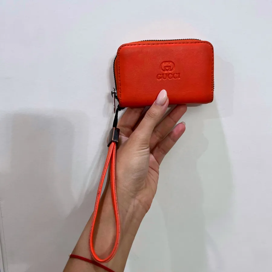 کیف پول چرم نارنجی