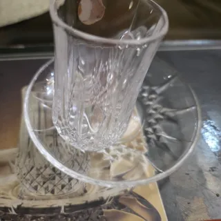 استکان و نعلبکی کریستال ف