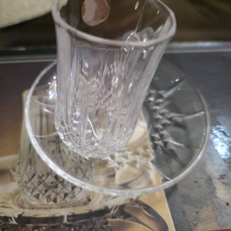استکان و نعلبکی کریستال ف