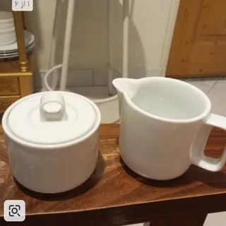 ست شیر و شکر چینی سفید