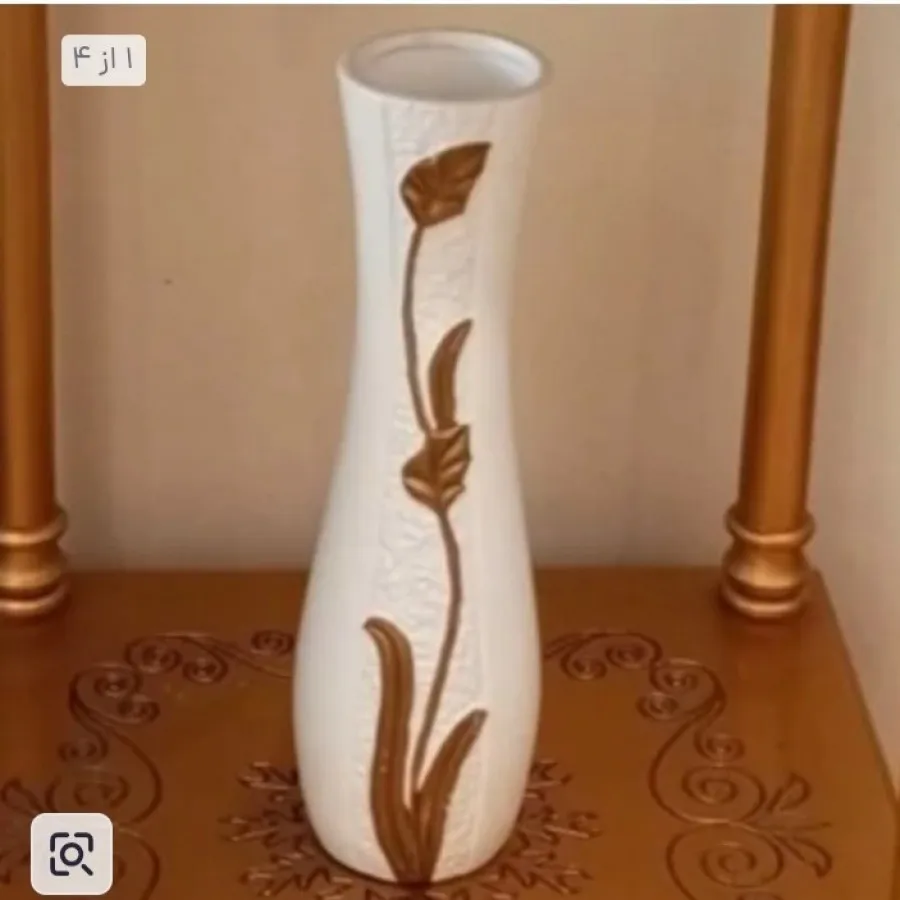 گلدان آنتیک لاله طلایی