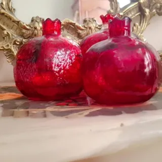 3 عدد دکوری انار شیشه ای