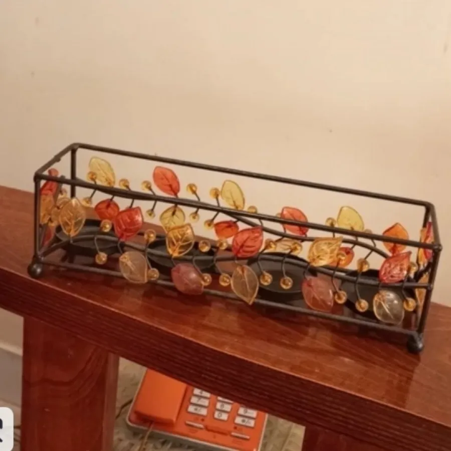 شمعدان 4 تایی برگ و گل