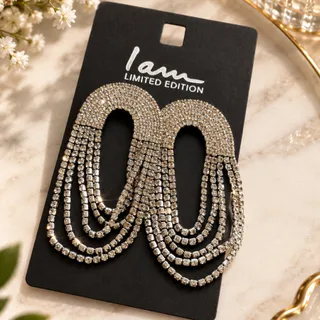 گوشواره فول نگین I am