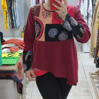 شومیز لینن زرشکی