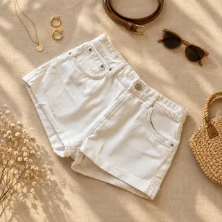 شلوارک سفید pull&bear