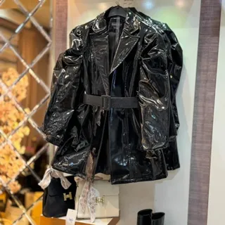 پالتو چرم ورنی عروسکی