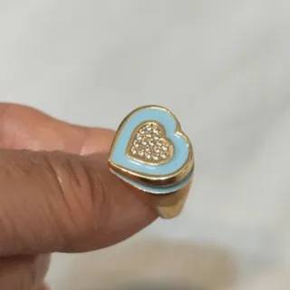 انگشتر قلب پر نگین مینا