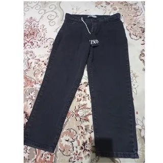 شلوار جین ذغالی zara