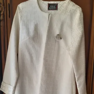 مانتو سفید ژاکارد