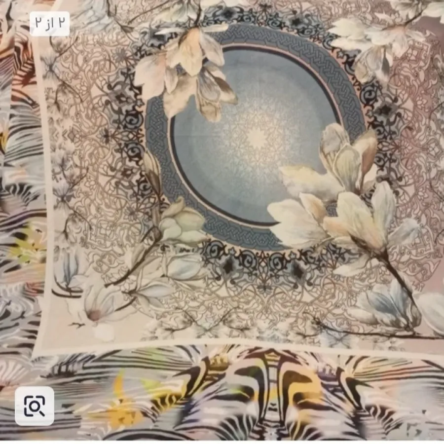 روسری ساتن بزرگ طرحدار