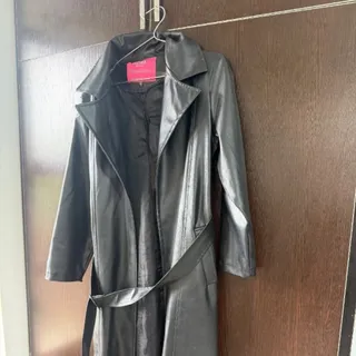 بارونی چرم مشکی مات
