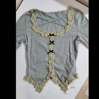 تیشرت کراپ طوسی