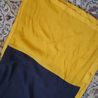 شال خردلی مشکی زنانه