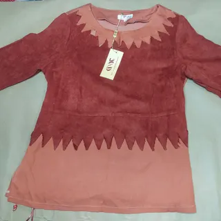 بلوز مخمل کتان نارنجی