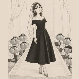 لباس ساتن مشکی