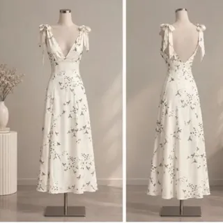 پیراهن سفید بلند برندH&M