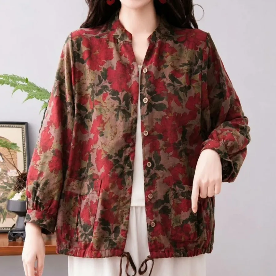 شومیز گلدار لینن