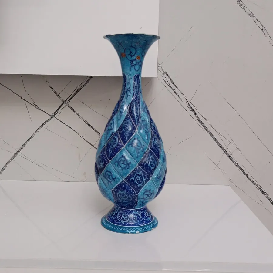 گلدان میناکاری مسی