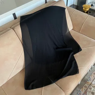 شال مشکی نگین کوب