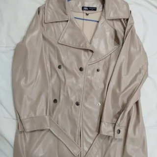 کت چرم زارا کرمی عسلی