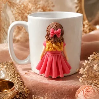ماگ عروسکی دختر صورتی