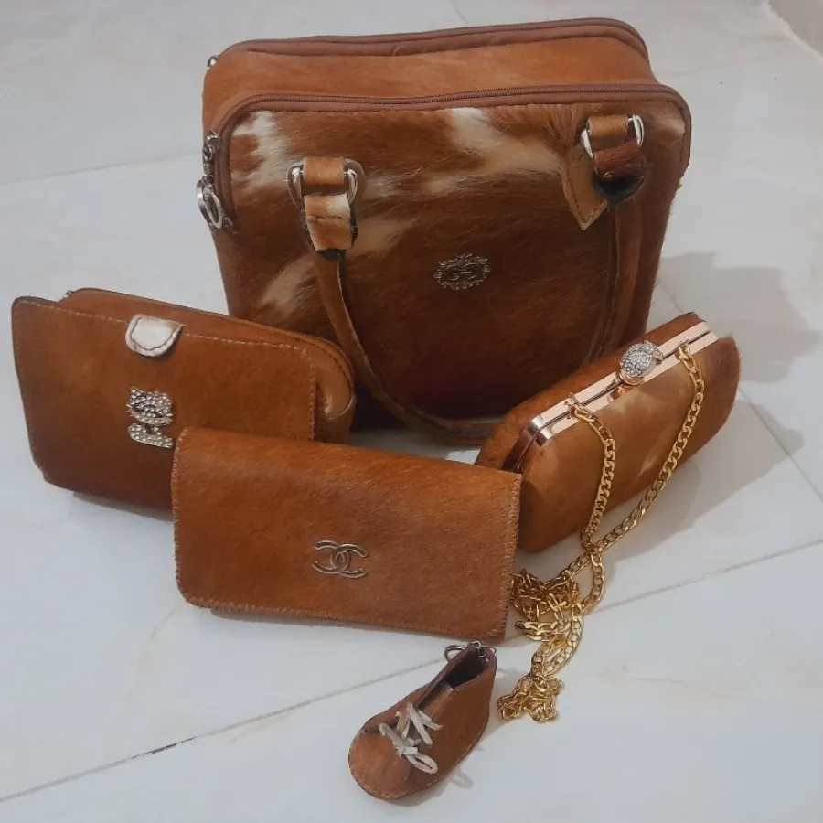 ست 5 تکه کیف چرم دستدوز