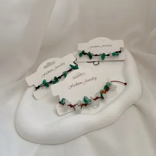 دستبند سنگی عقیق و کوارتز