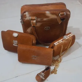 ست 5 تکه کیف چرم دستدوز
