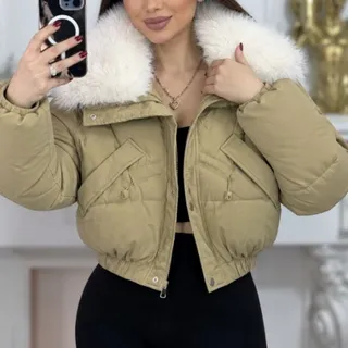 کاپشن یقه خزدار گرم