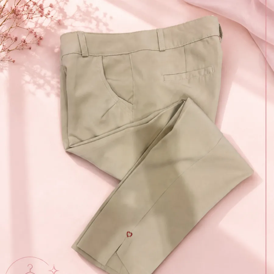 شلوار پارچه ای کرم