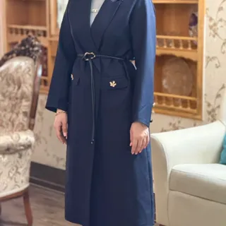 مانتو پاییزه سورمه ای رنگ