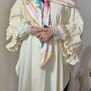 مانتو شیری رنگ مزون دوزی