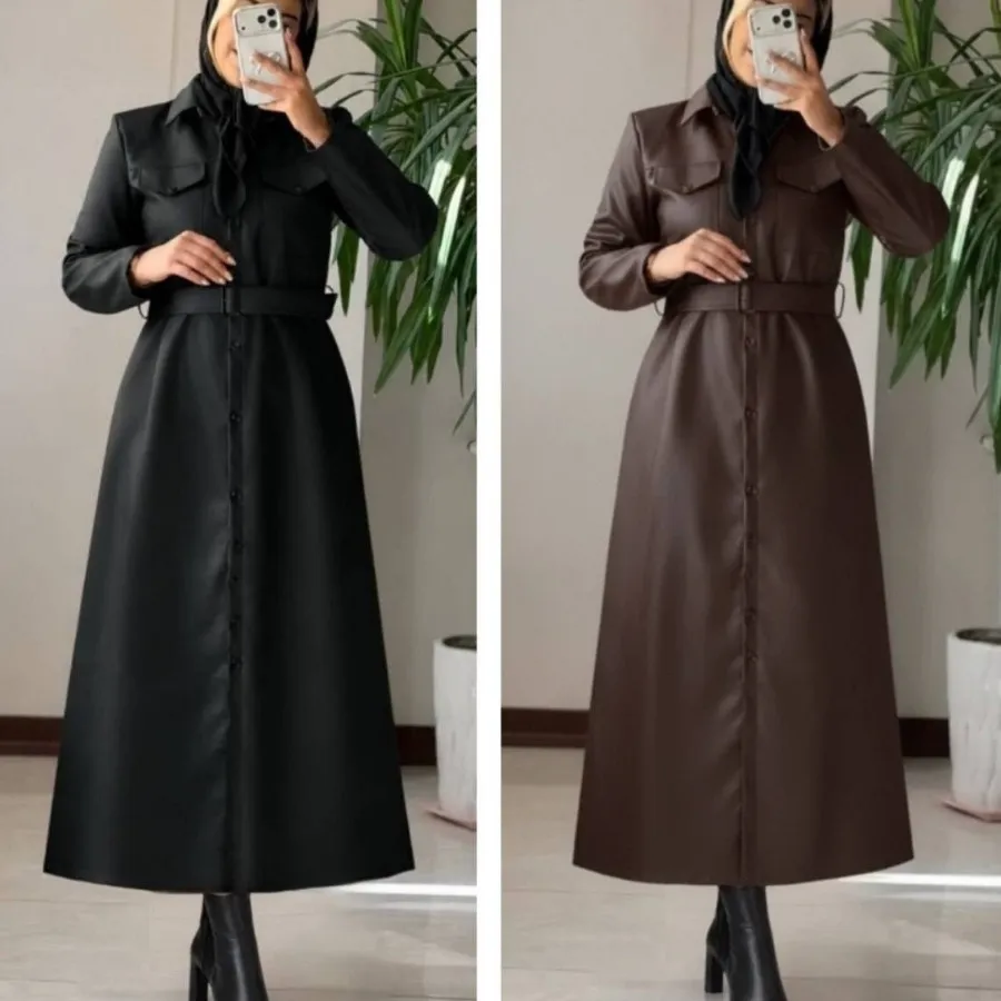 پالتو چرم بلند اتوسا