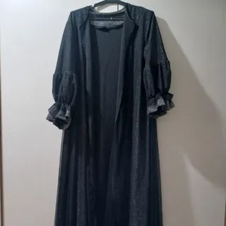 مانتو زنانه لمه مشکی بلند